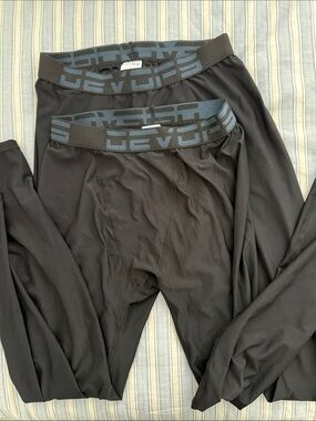 DEVOPS 2-Pack Black Performance Heat Gear with Branded Waistband. Size L